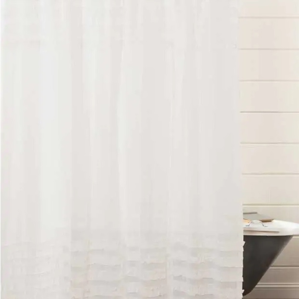 Antique Farmhouse RUFFLED PETTICOAT SHOWER CURTAIN